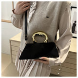 New Minimalist Design Shoulder Bag for Women Light Luxury Large Capacity Casual Metal Hand-held Crossbody Bags Female Handbag