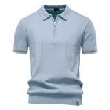 AIOPESON Men's Slim Fit Zipper Polo Shirt | Sport & Office