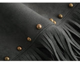 LOUIS YAO Tassels Rivet A-line Half Skirt 2025 Autumn Short Skirts Fashionable and Gentle Casual  Women's Half Skirt