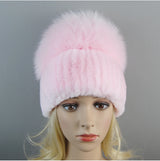 Women's Luxury Rex Rabbit & Fox Fur Beanie Hat