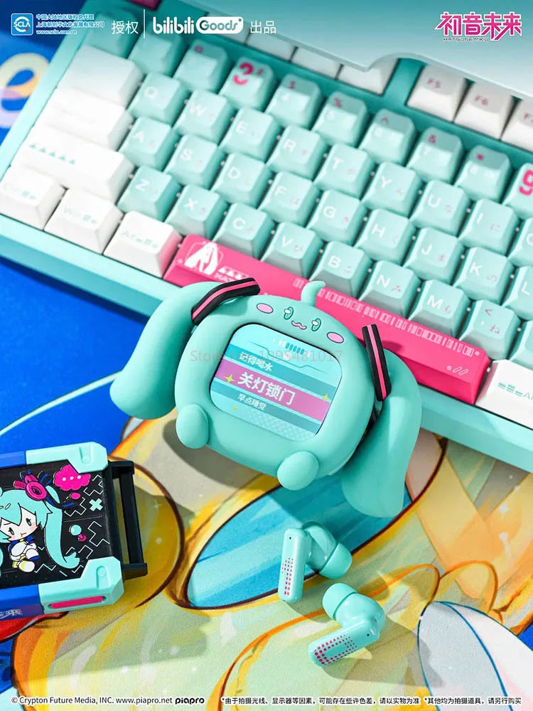 Bilibili Hatsune Miku CUBE FACE LCD Touch Screen TWS Earphones Gift Box Interactive Display Bluetooth Birthday Gift