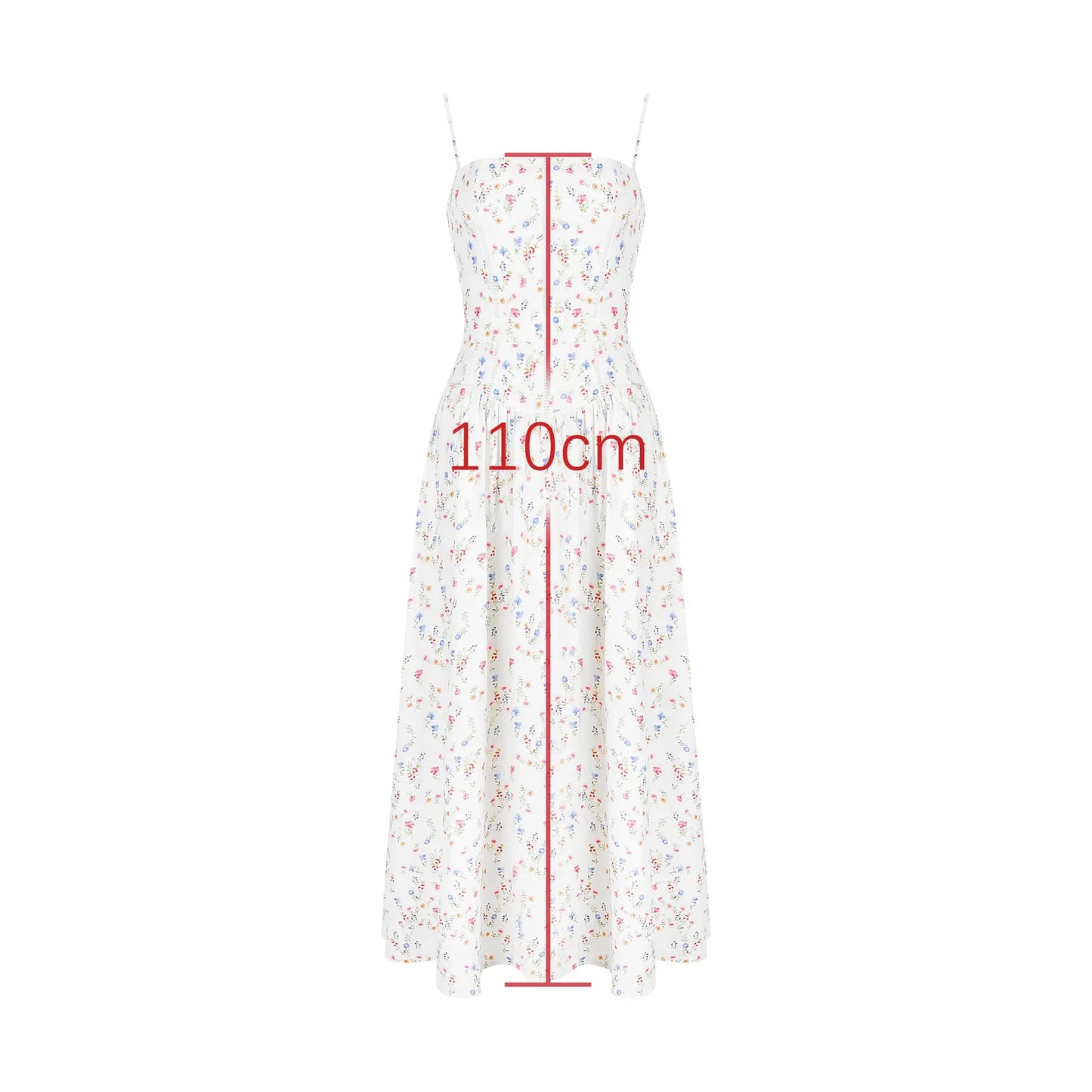 Floral Print Spaghetti Strap Midi Sundress - Elegant Boho Chic Summer Beach Dress