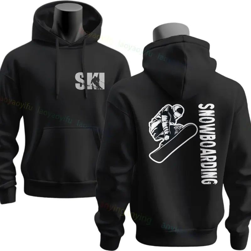 Men's Ski & Snowboard Graphic Hoodie for Fall and Winter