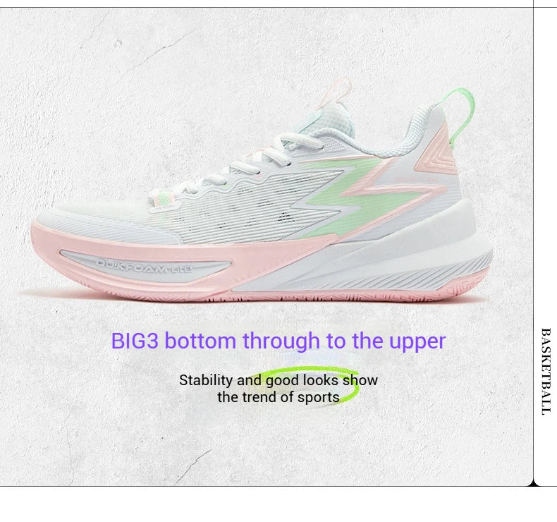 361 Degrees BIG3 Team 2.0 SE Men Basketball Shoe New Breathable Wear-resistant Stable Rebound Non-slip Male Sneakers 672511119