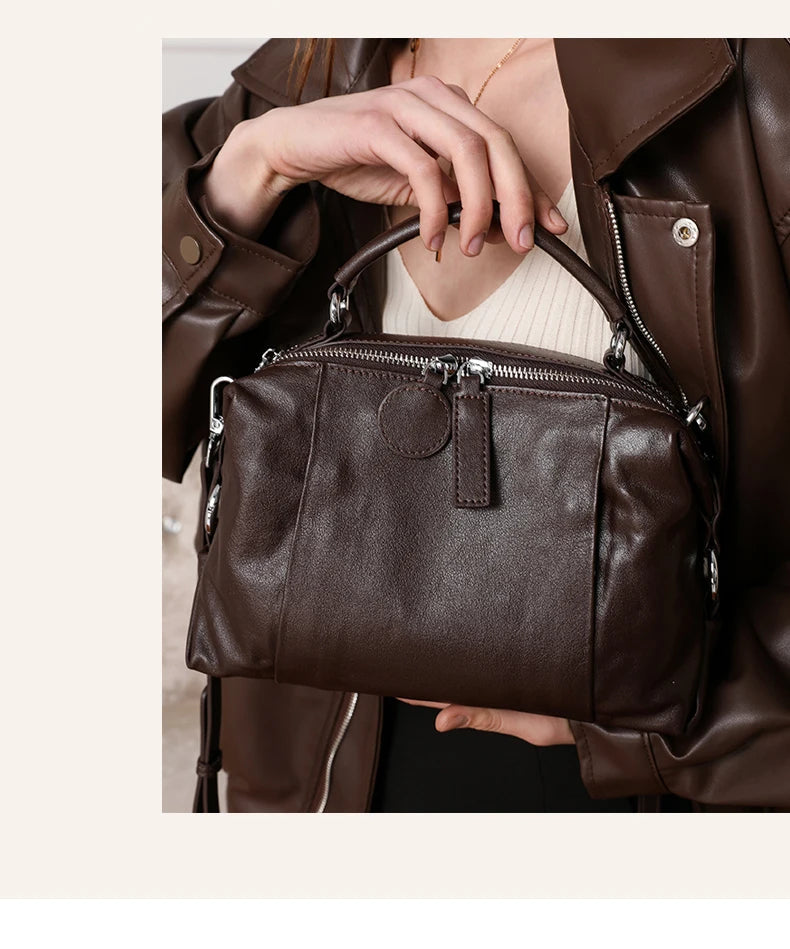 Women Natural Cow Genuine Leather Shoulder Bags Women Cowhide Bag Lady Soft Design Female Luxury Handbag for Ladies High Quality