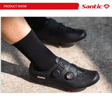 Santic Men's Cycling Shoes New Hardness16 Titanium Alloy Sole Auto-Lock Outdoor Bicycle Sneaker Adjustable Pro Road Racing Shoes