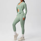3pcs Sportswear Yoga Set Gym Sports Bra Zipper Jacket Leggings Clothes Sportswear Yoga Suits For Women Fitness Set Tracksuit