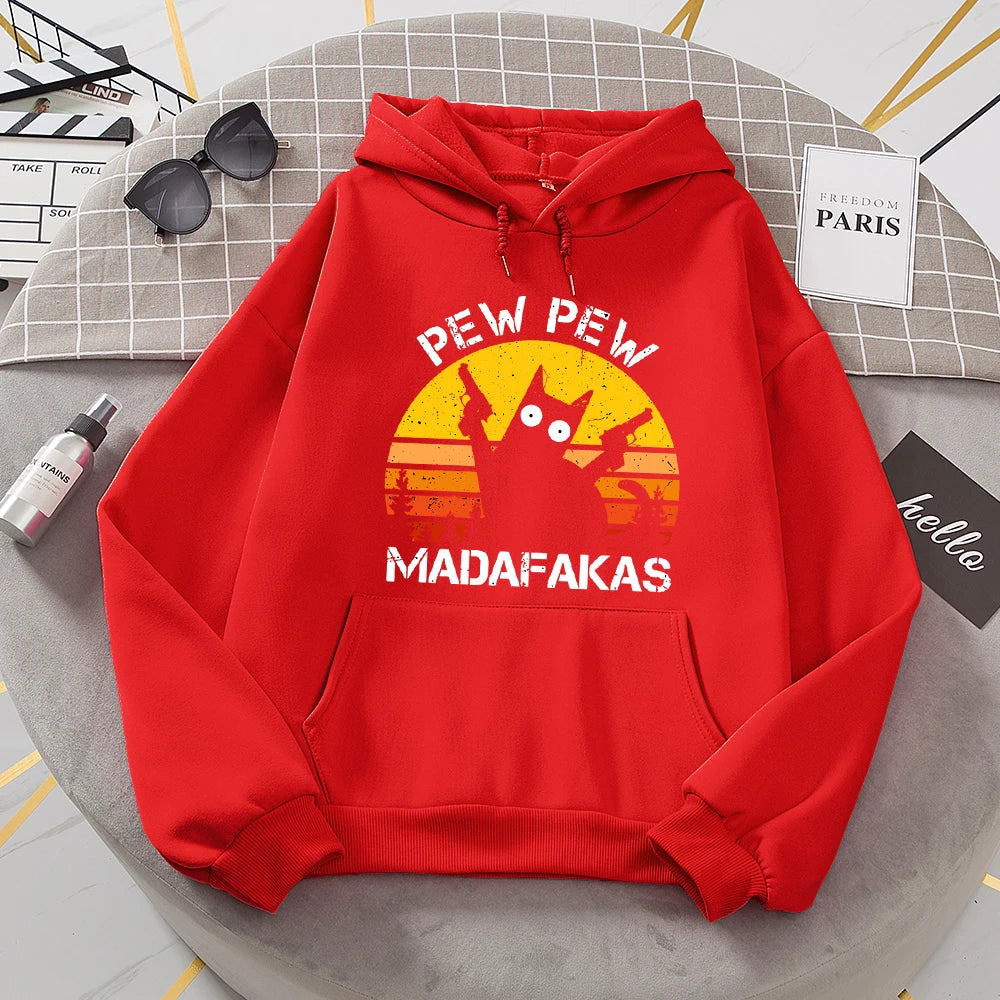 Pew Pew Madafakas Cat Hoodie