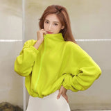 New Autumn Winter Clothes Warm High Waist Casual Sports Yoga Coat Fleece Fitness Short Jacket Slim Lady Zip Up Sweatshirt Women
