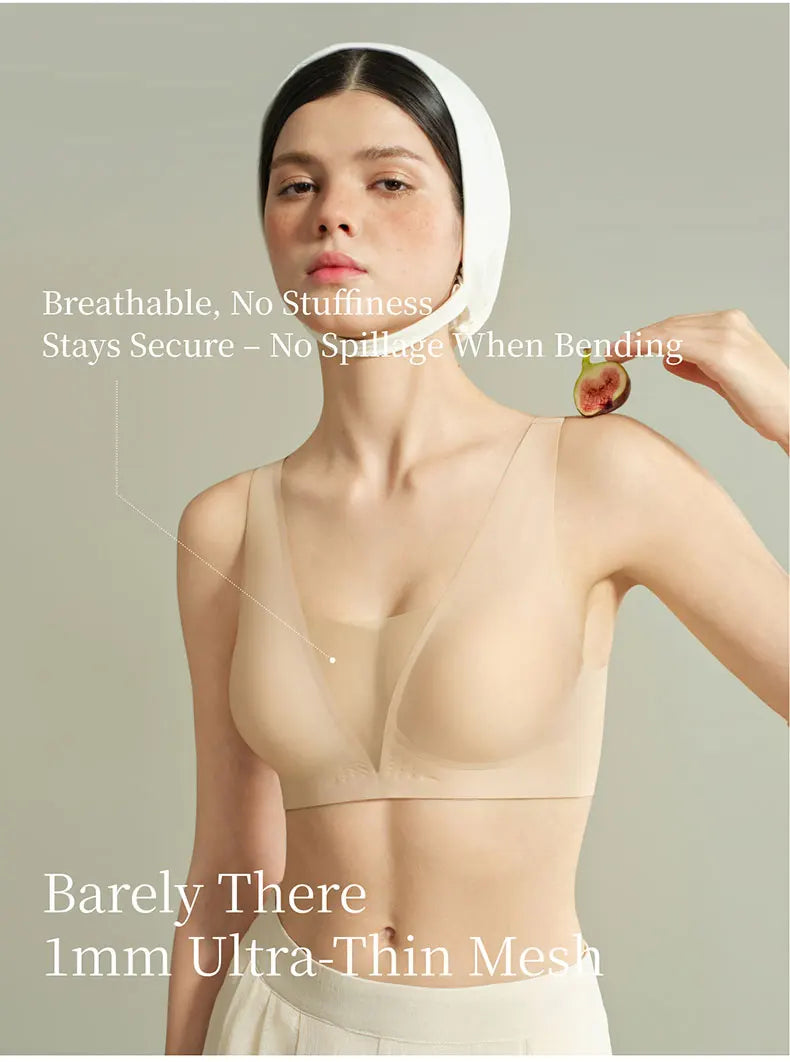 Sujiin Seamless Plunge Push-Up Bra for Women | XM048