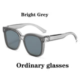 Polarized Clip-On Sunglasses for Glasses Wearers, Fashion Square Over Glasses Myopia Sunglasses, UV400 Protection for Driving, Fishing & Outdoor Use