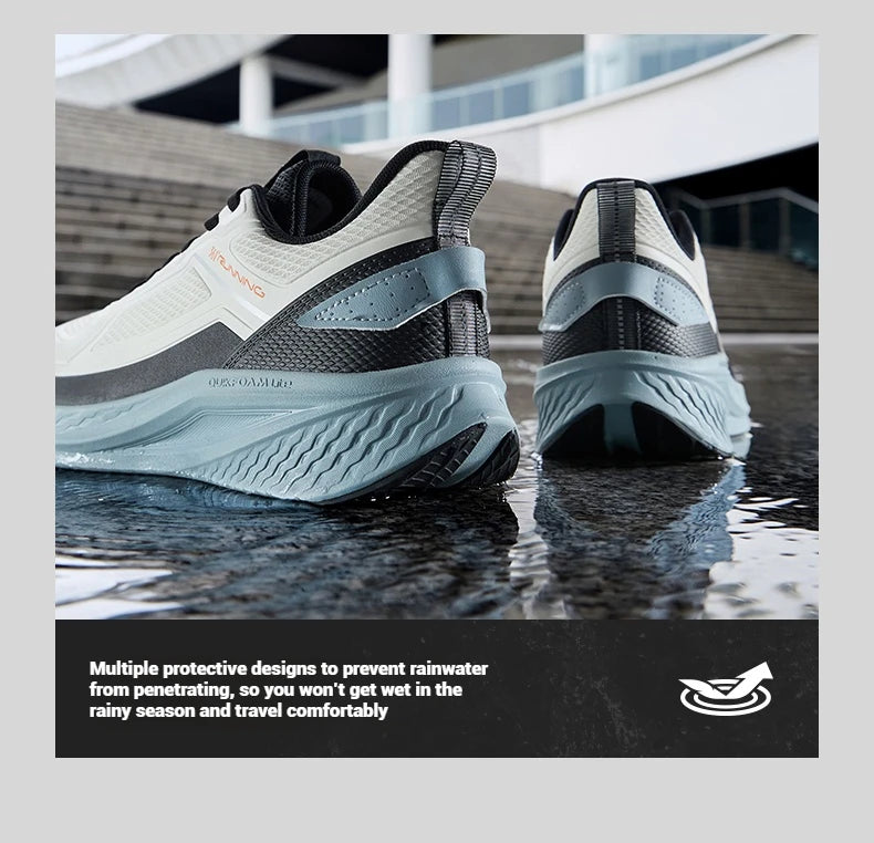 361 Degrees Wingblade Rainblock Men Running Shoes Splash Proof Anti-Slip Water Repellent Grippy Stable Male Sneakers 672532231