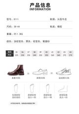KOWM Hiking shoes men's walking boots British cowhide high top motorcycle boots ankle casual sneakers trekking shoes thick soled