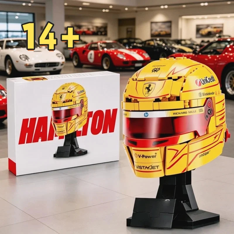 Building Blocks Set Lewis Hamilton Helmet DIY Assembling Model 2026 New Ornament Toys for Adults Birthday Festival Gifts