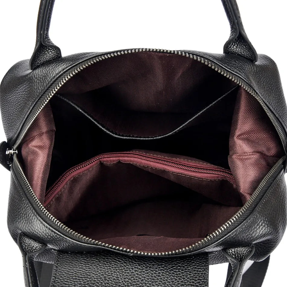 100% Genuine Cowhide Leather Women Backpack Large Capacity School Back Pack Female Casual Travel Bagpack Rucksacks for Girls Sac