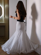 Women Polka Dot Print High Waist Maxi Skirt Elegant Ruched Mermaid Long Skirts 2026 Summer Casual Vacation Fashion  Outwear