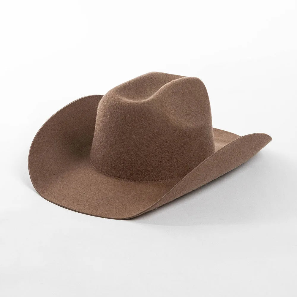 USPOP Wide Brim Wool Cowboy Hat – Unisex Felt Fedora