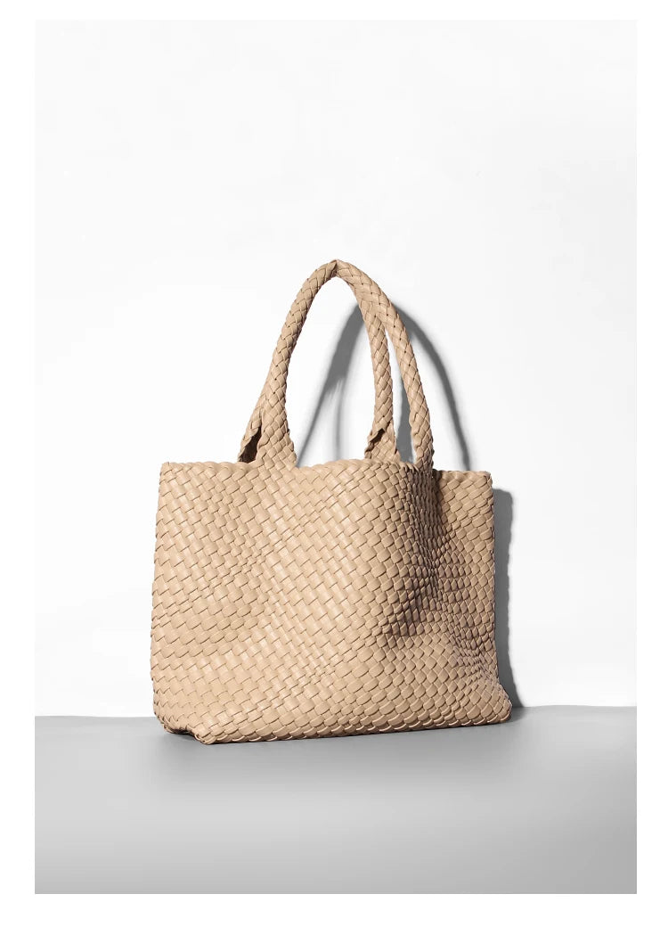 Designer Knitting Fashion Ladies Handbags And PU leather Large-capacity Women's single-shoulder bag Beach Travel Bags