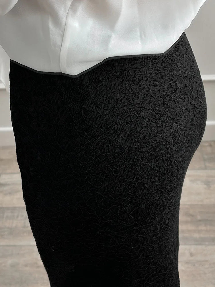 Elegant Lace Maxi Skirt – Women's Floral Pencil Skirt