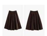 Toyouth Corduroy Ankle-Length A-Line Skirt | Autumn 2025