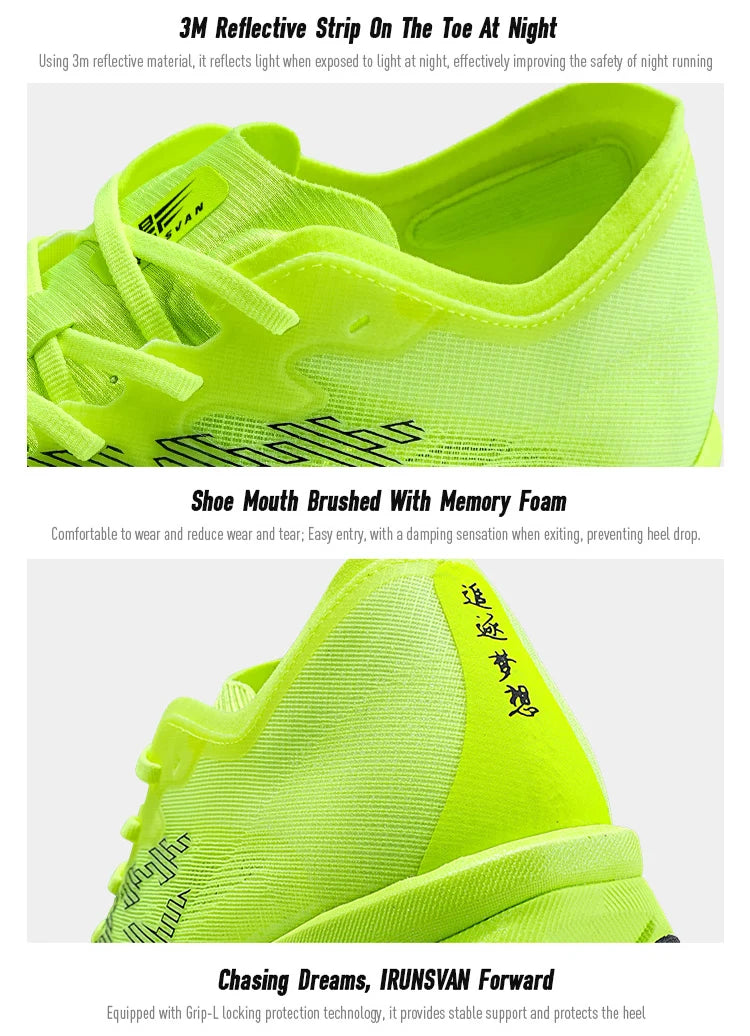 IRUNSVAN Carbon Plate Sports Shoes Marathon Professional Running Shoes Shock Absorbent Breathable Jogging Shoes Unisex 095