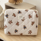Quilted Bear Floral Cosmetic Bag for Women & Girls