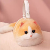 One Shoulder Bag Female Design Small Man Messenger Bag Versatile Hand Made Autumn and Winter Plush Cute Cat Bag