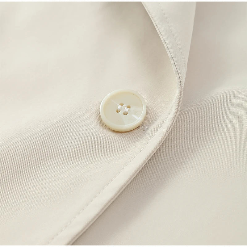 Elegant Lapel Lace-Up Overcoat