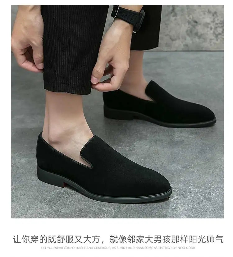 New In Red Bottom Shoes for Men Loafers Flock Solid Slip-On Party Men Dress Shoes Size 38-48 Free Shipping Men Shoes