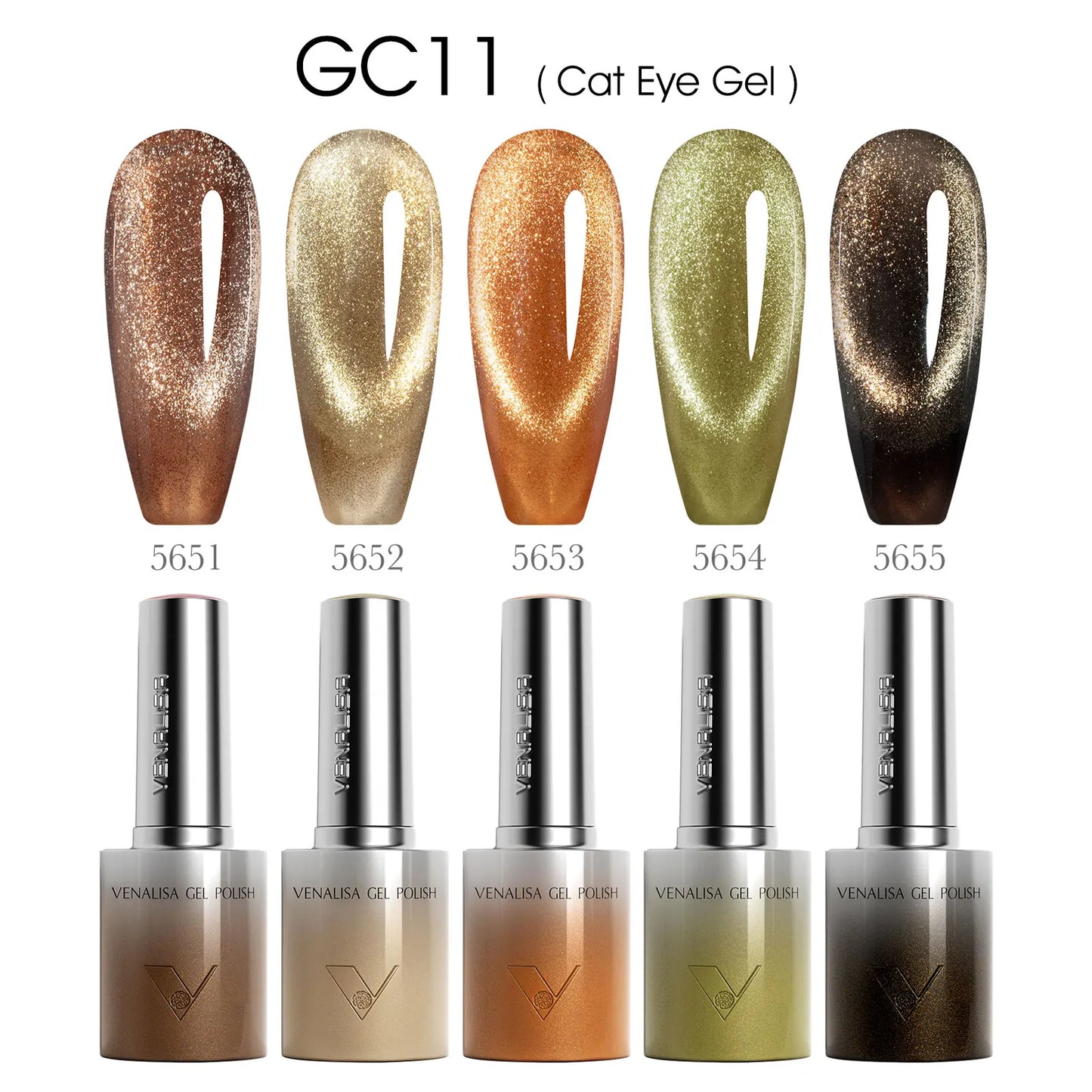 5pcs*10ml/kit VENALISA HEMA FREE TPO FREE Glitter Red Cat Eye Gel Nail Polish Ultra Diamond Gel UV LED Soak Off Nail Manicure