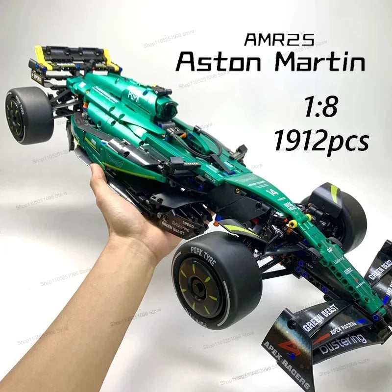 MK6022 1912PCS 1:8 New Technic Martin Aramco AMR25 Building Blocks MOC Sports Car DIY Assembly Model Set Toy Gifts for Boy Decor