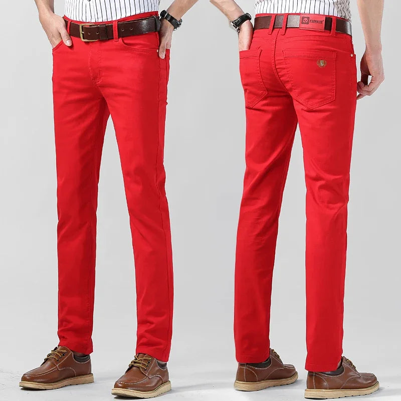 Men's Colorful Stretch Denim Jeans | Slim Fit