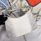 Himalaya White Genuine Crocodile Leather Crossbody Bag