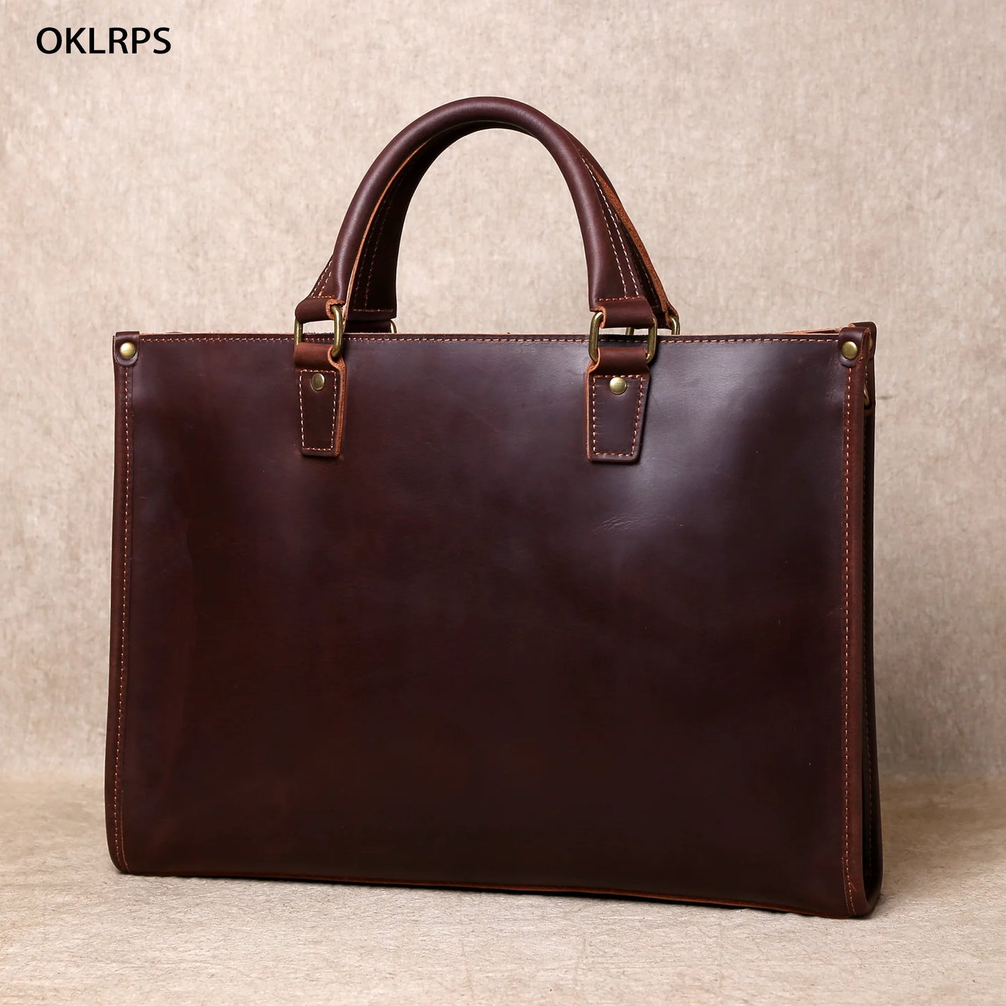 Original Ultra-Simple High Quality Men's Leather Document Baotou Layer Cowhide Computer Bag Business Trip Office Handbag