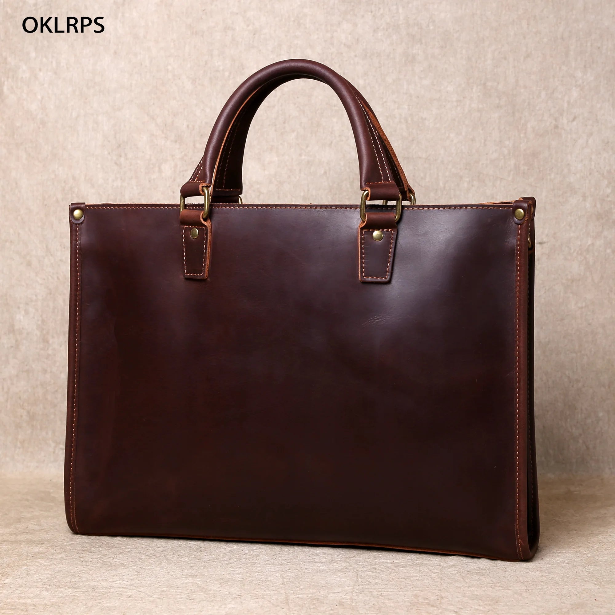 Original Ultra-Simple High Quality Men's Leather Document Baotou Layer Cowhide Computer Bag Business Trip Office Handbag
