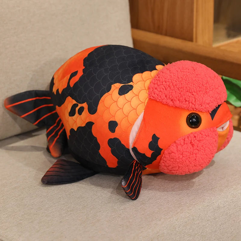 50cm Lifelike Fish Plush Stuffed Toy Goldfish Big Head Soft Pillow for Zoo Park Souvenir Lovely Lan Shou Animal Plushie