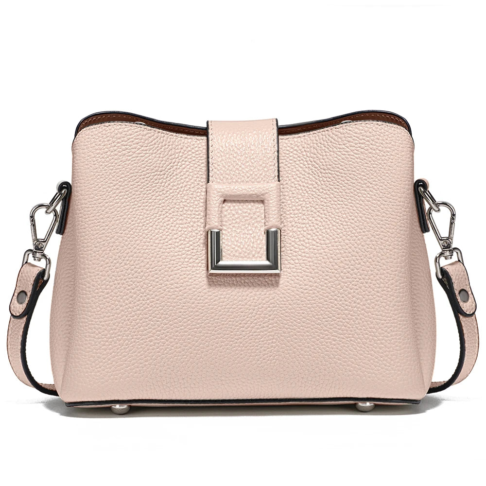 Zency Genuine Leather Bucket Shoulder Bag for Women
