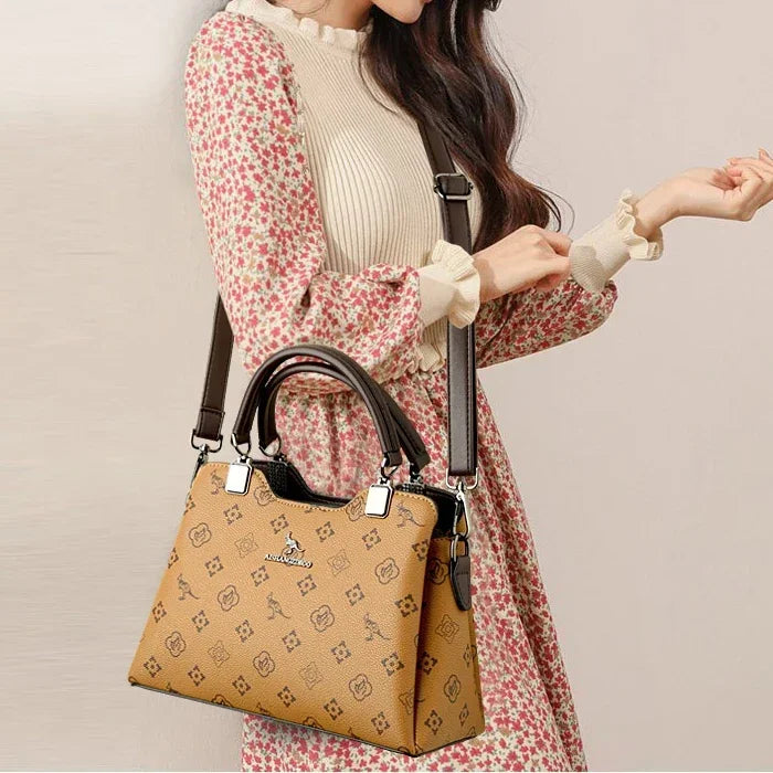 Luxury Handbag Fashion Print Large Capacity Soft Leather Women Shoulder Crossbody Bag Leisure Designer Ladies Purses and Handbag