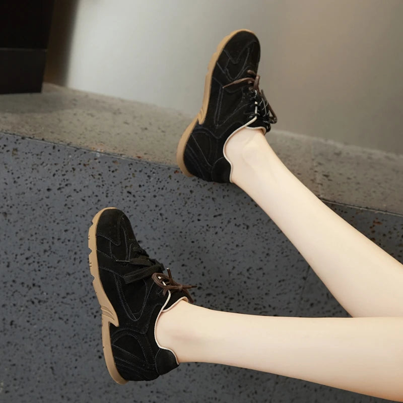 AIYUQI Women's Flat Sneakers – Genuine Leather, Non-Slip