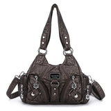 Angelkiss Women Handbags Rose Soft Tote Bag Small Top-handle Purse Fashion Satchel Multi-Pockets Shoulder Bag Hobos Phone Pack