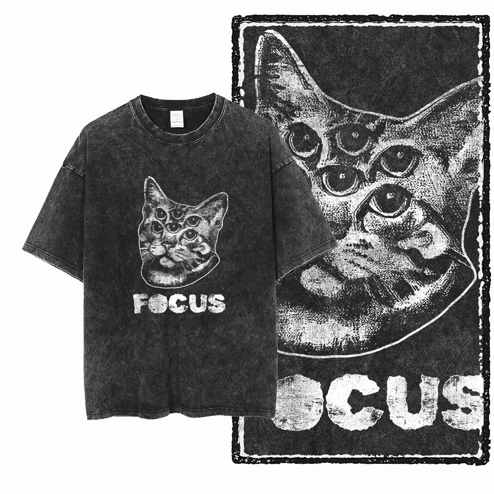 DB Cat Acid-Washed Graphic Tee
