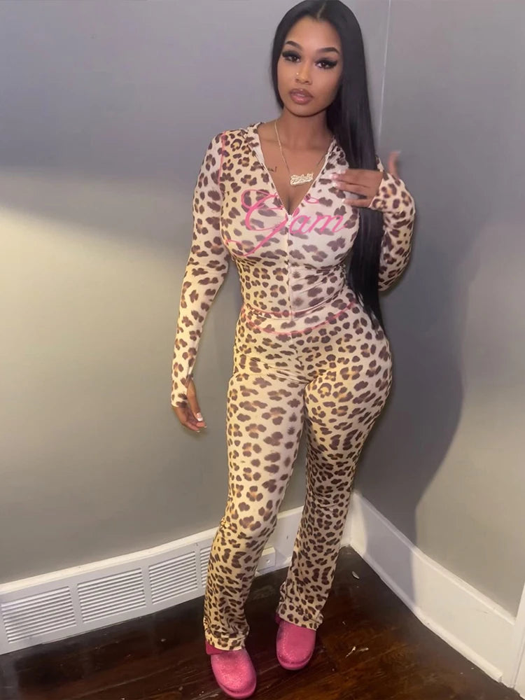 Sisterlinda Summer Release Junior Ankle-Length High Street Milk Fiber Pant Suit K24S50103 Girl Leopard Color Flare Pant Suit