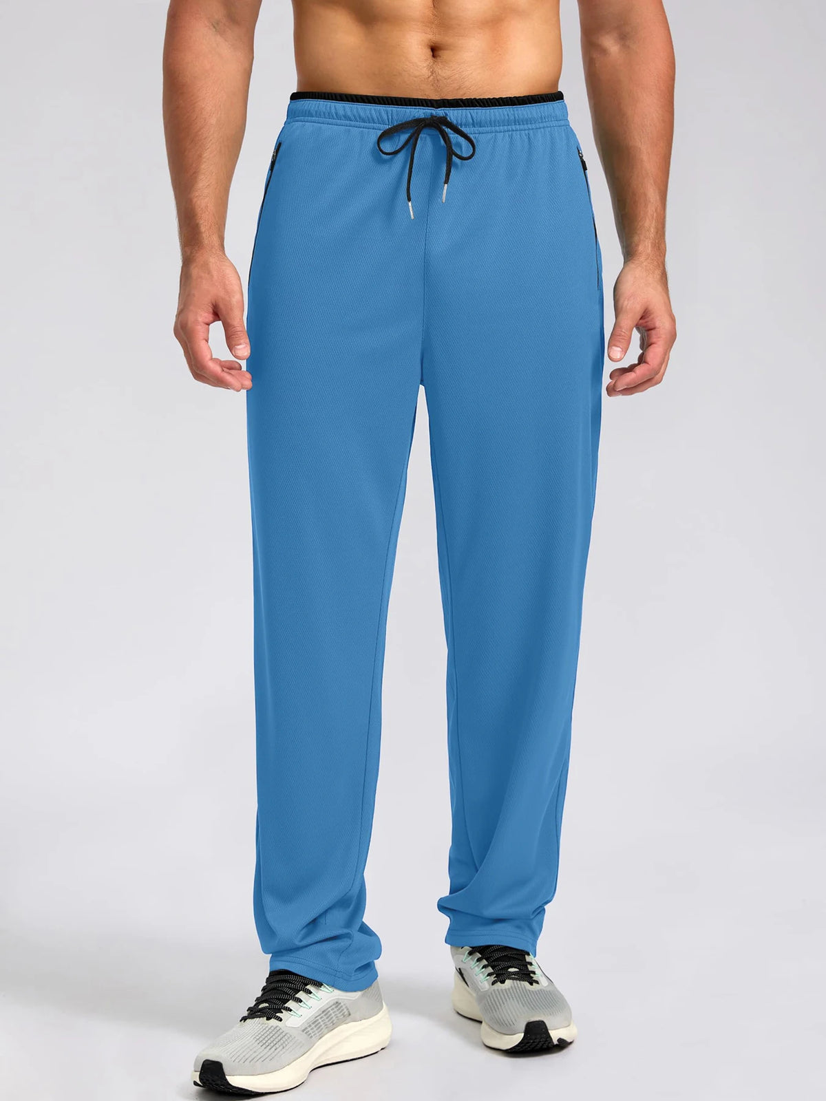 Men's Drawstring Activewear Pants with Zipper Pockets