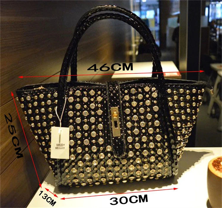 iPinee Rhinestones Crossbody Bags For Women Patent  Leather Luxury Handbags Women Bag Designer Ladies Messenger Bag Sac A Main