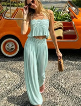 Women Floral Lace Sheer Layers Skirt Set Suspenders Ruffle Top High Waist Maxi Skirts 2026 Summer Beach Vacation Female Outfits