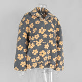 Women's Floral Fleece High-Neck Pullover