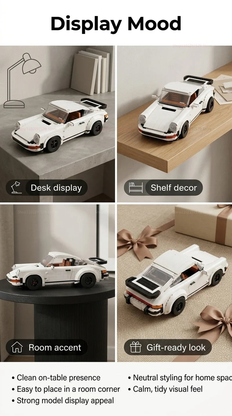 1458PCS Retro Car Building Blocks Set 2in1 Race Car Classic Car STEM Toy forTeens Adults Creative DIY Gift for  Christmas