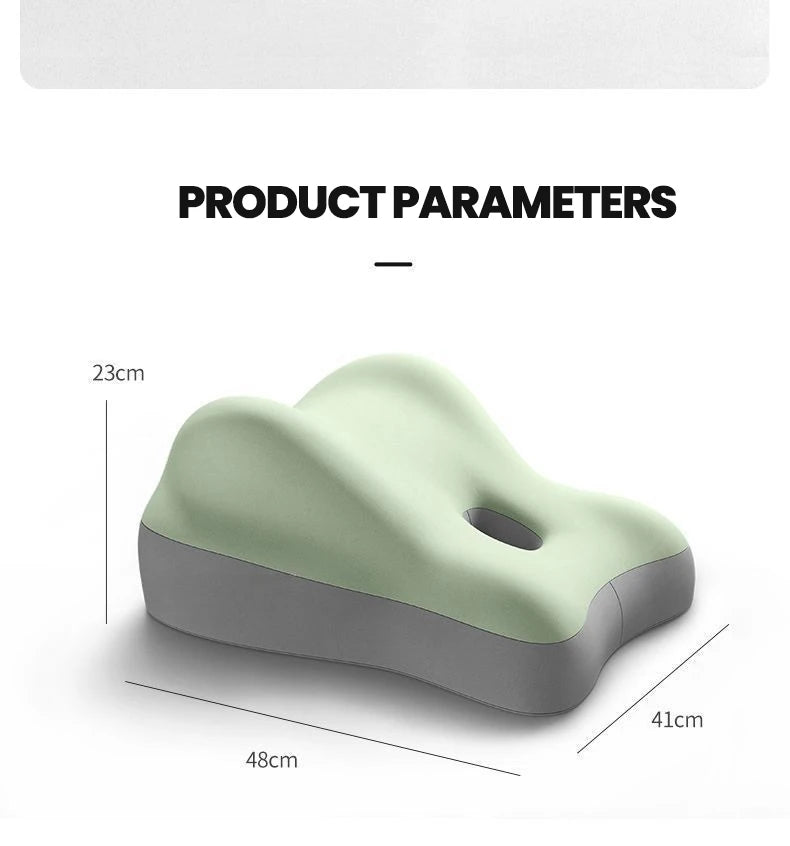 Ergonomic Memory Foam Waist Cushion Green Contoured Tummy Pillow Multi-Functional Support Pillow for Prone Sleep & Reading