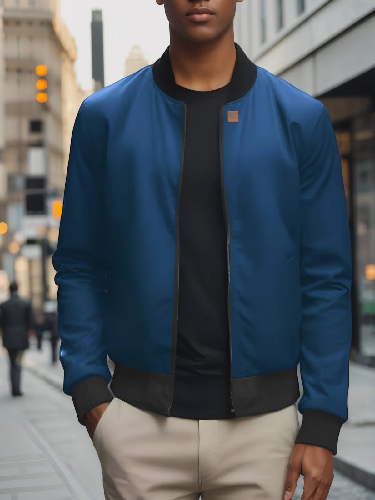 Men's Lightweight Zip-Up Baseball Collar Jacket