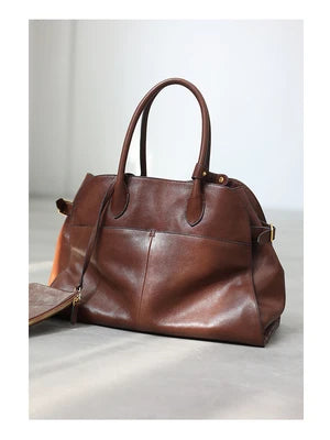 Women's Vegetable-Tanned Cowhide Leather Tote Bag